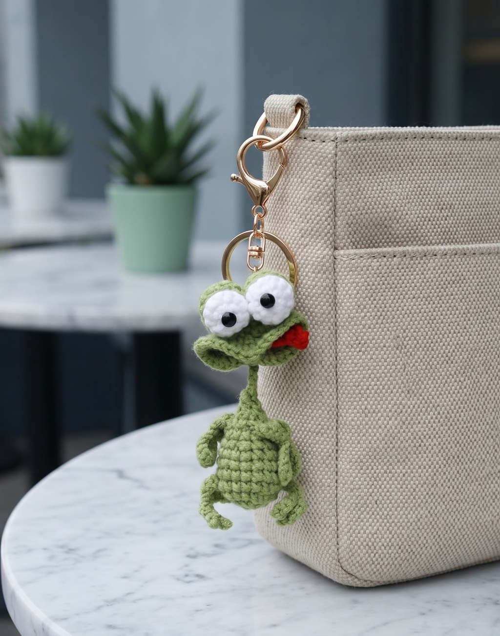 Crochet Derpy Duck Keyring