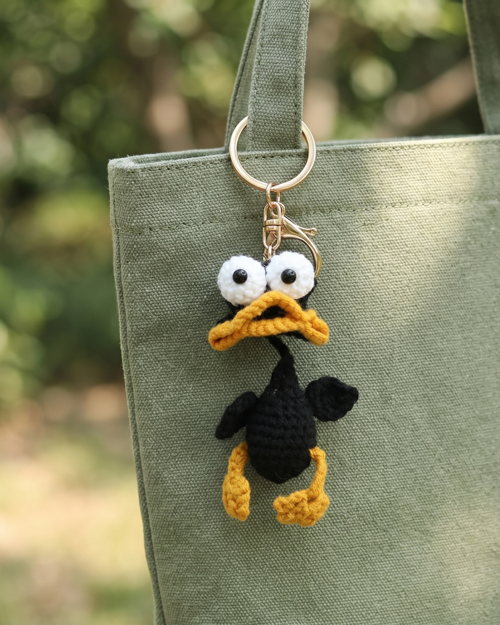 Crochet Derpy Duck Keyring