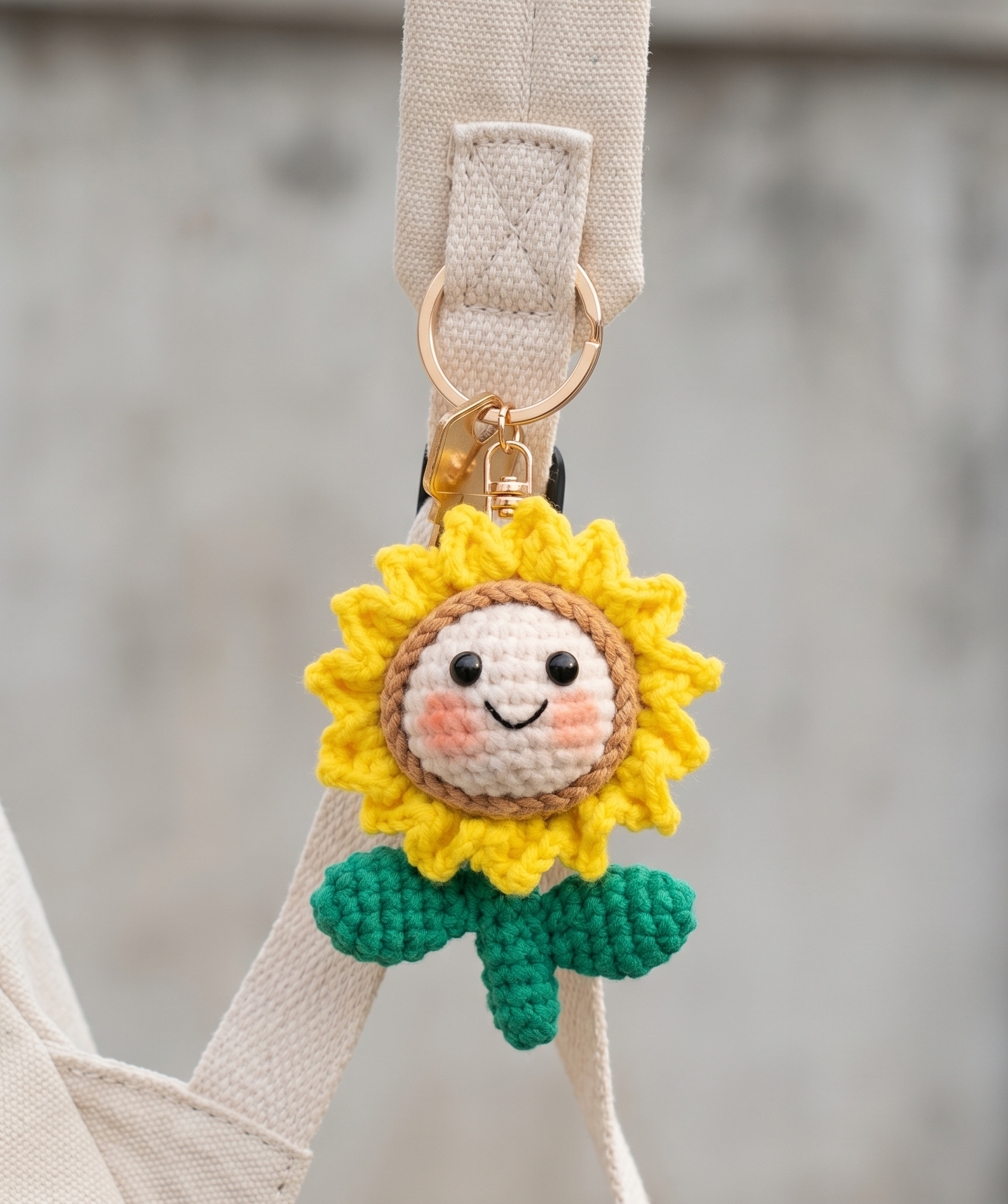 Crochet cactus keyring second colour option