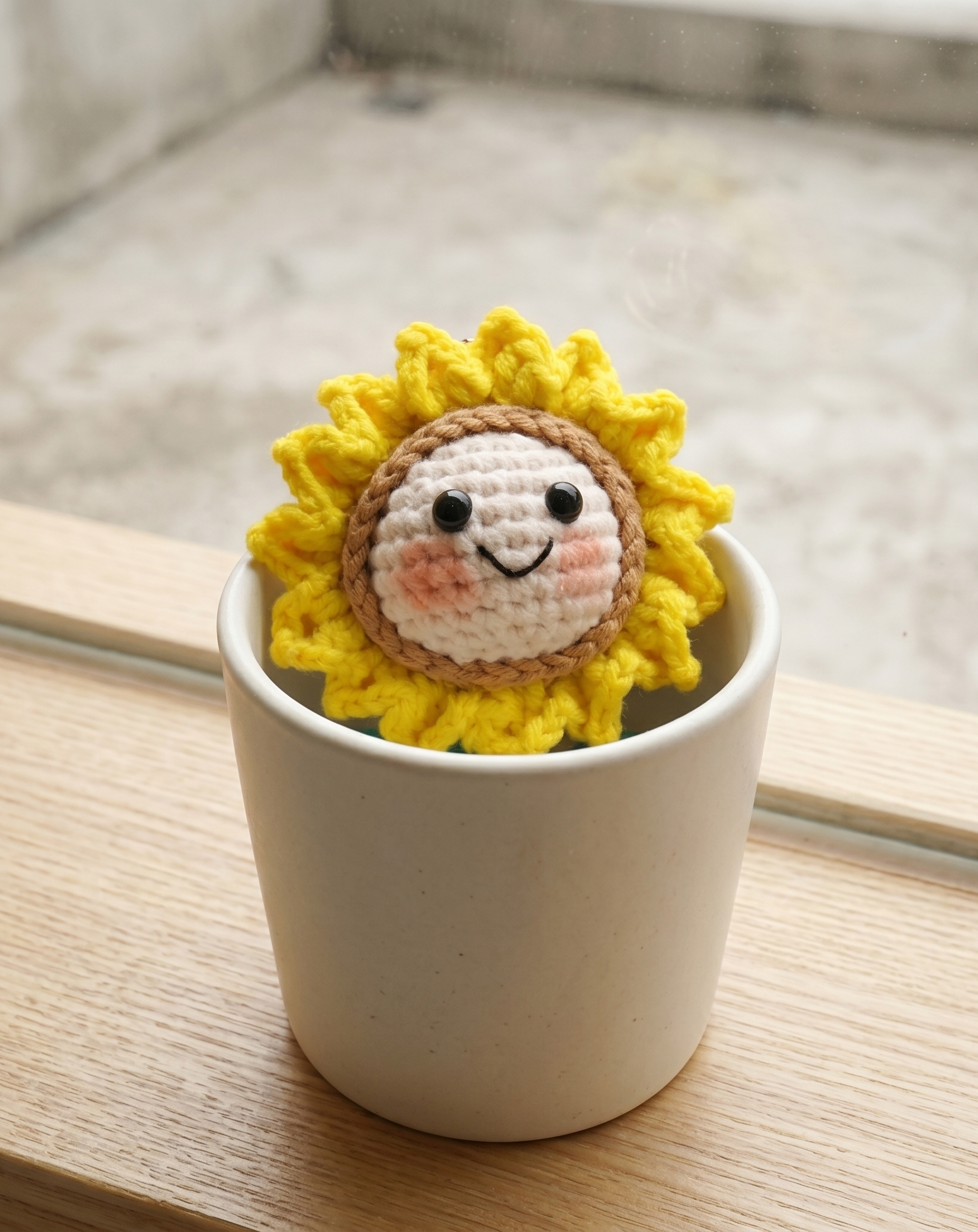 Crochet Cactus Flower Keyring