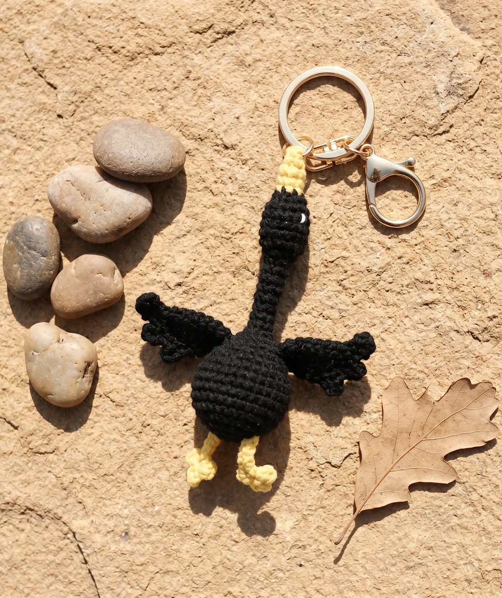 Crochet goose keyring suitable as bag charm