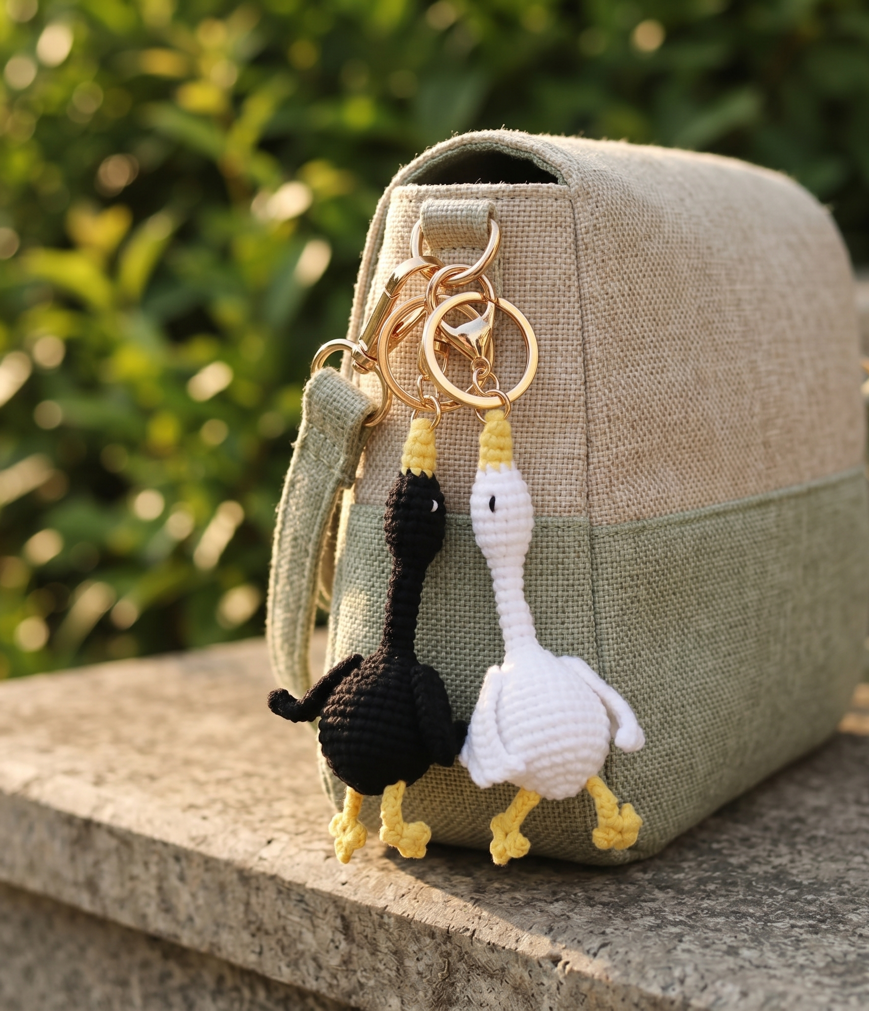 Crochet goose keyring second colour option