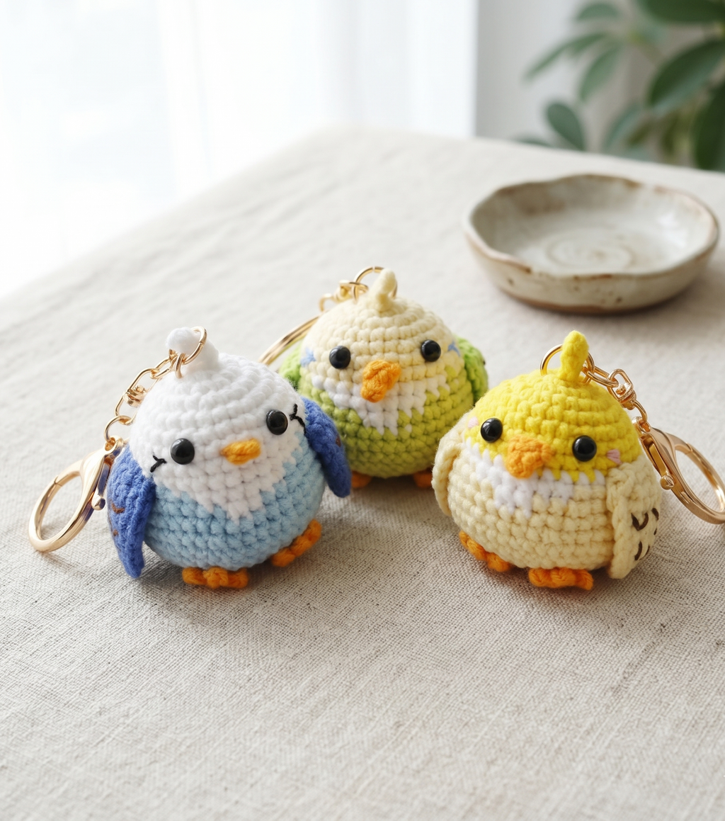 Crochet Bird Keyring