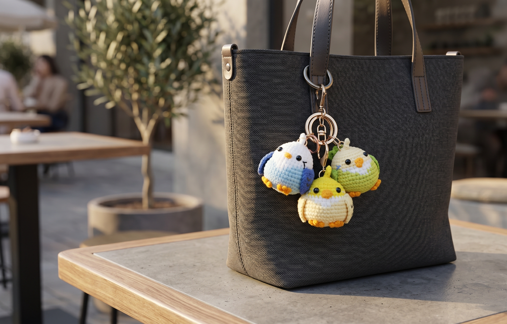 Crochet Bird Keyring