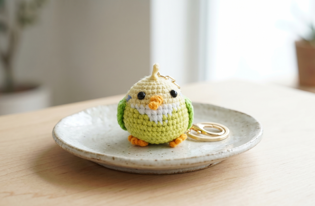 Crochet Bird Keyring