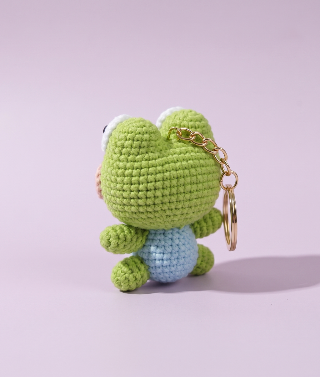 Large handmade frog keyring suitable as bag charm