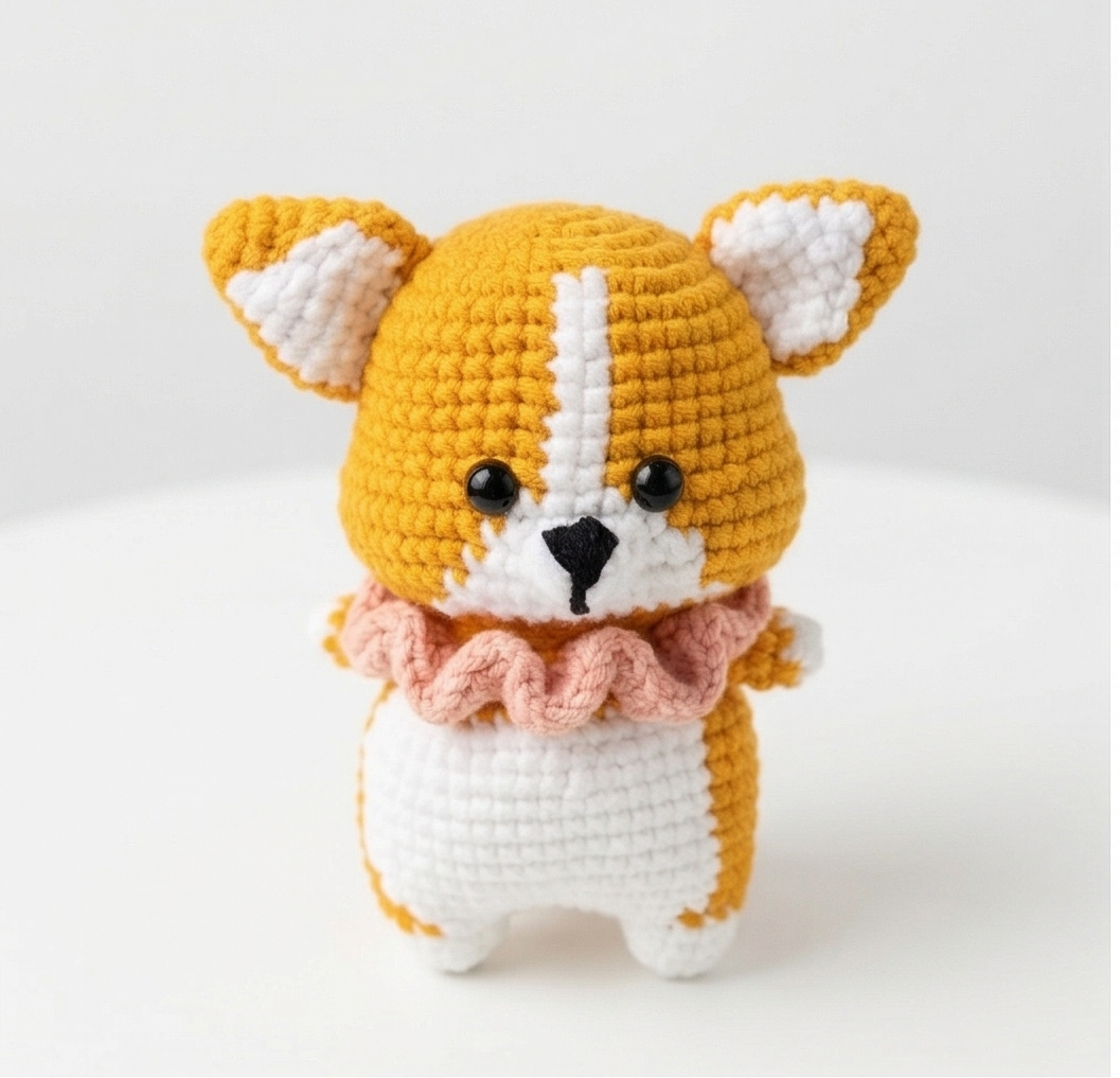 Crochet corgi keyring suitable as bag charm