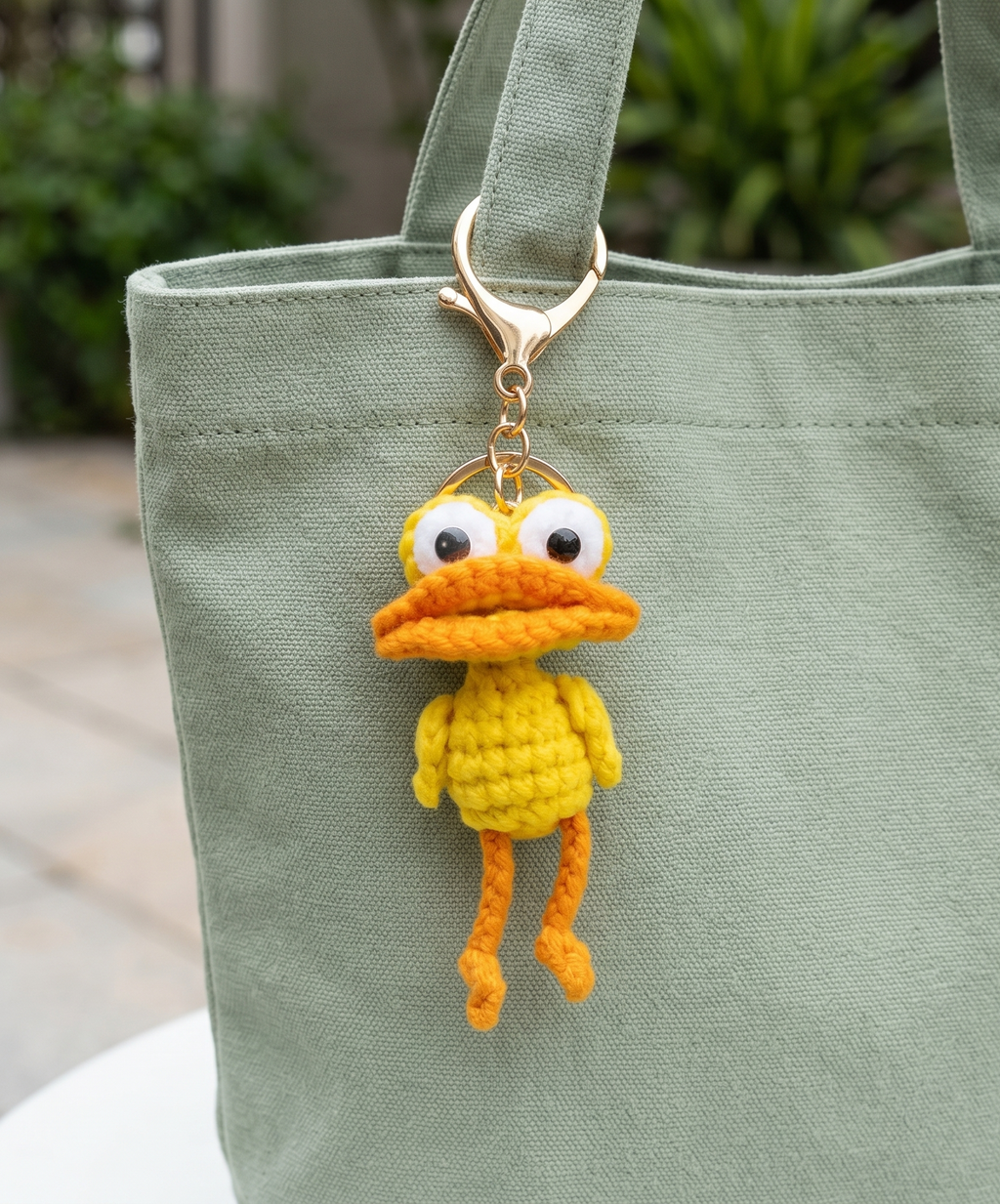 Crochet Derpy Duck Keyring