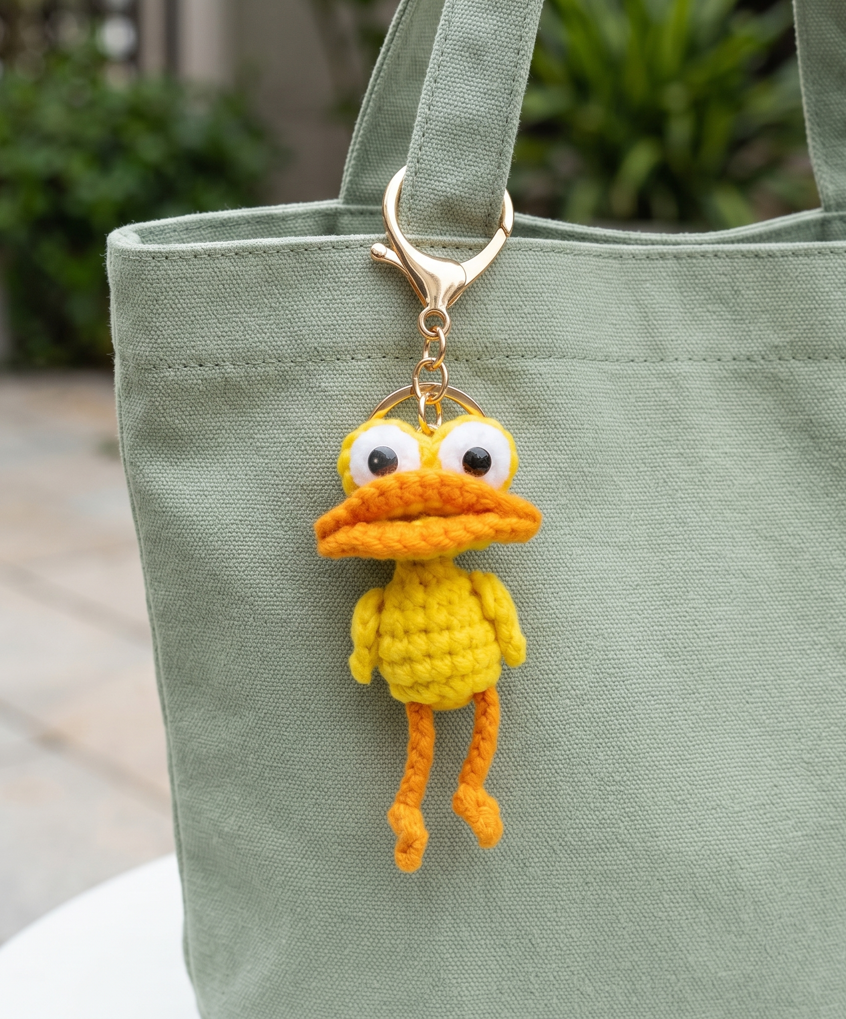 Crochet Derpy Duck Keyring