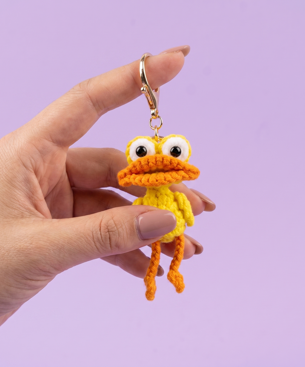 Crochet Derpy Duck Keyring