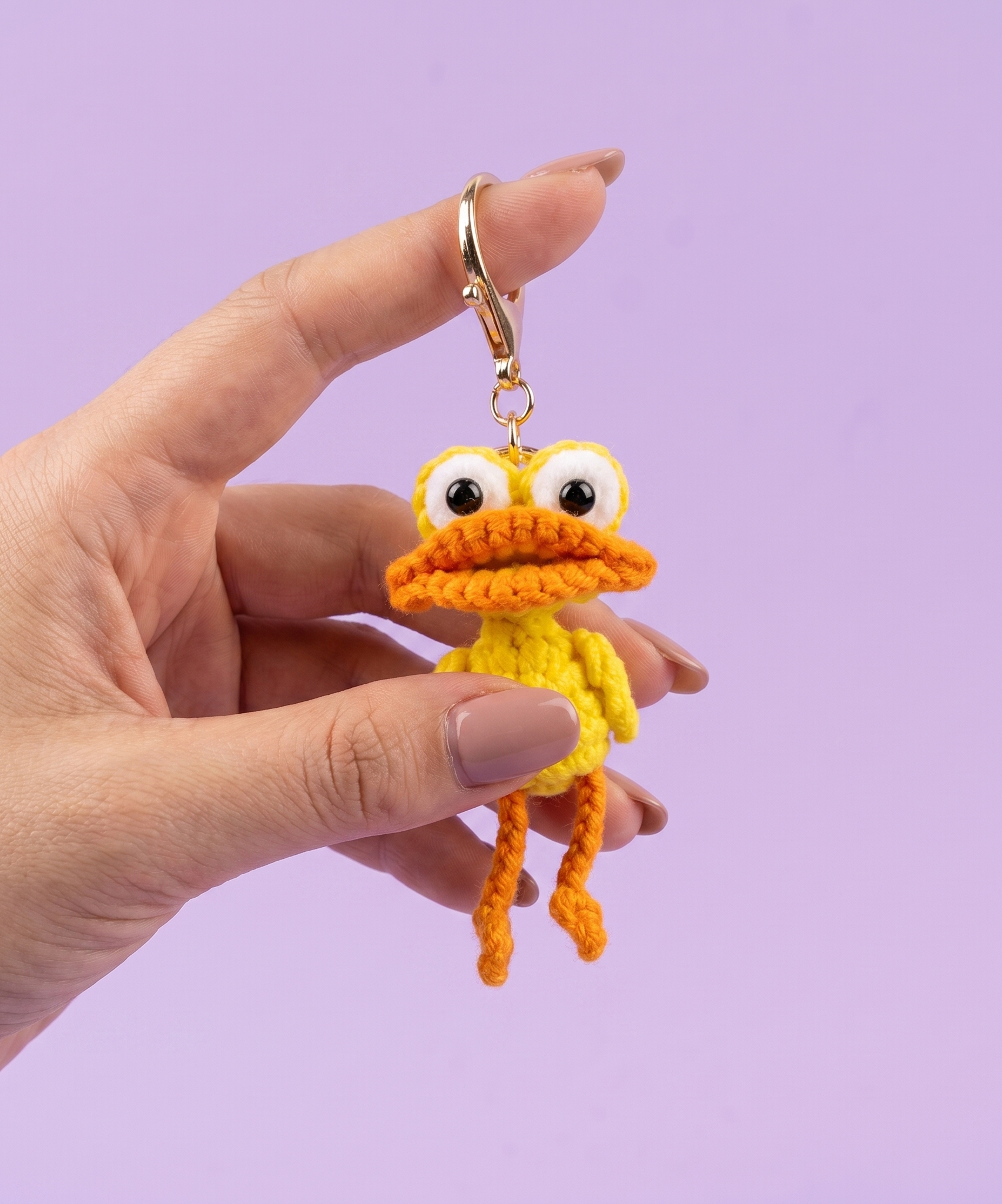 Crochet Derpy Duck Keyring
