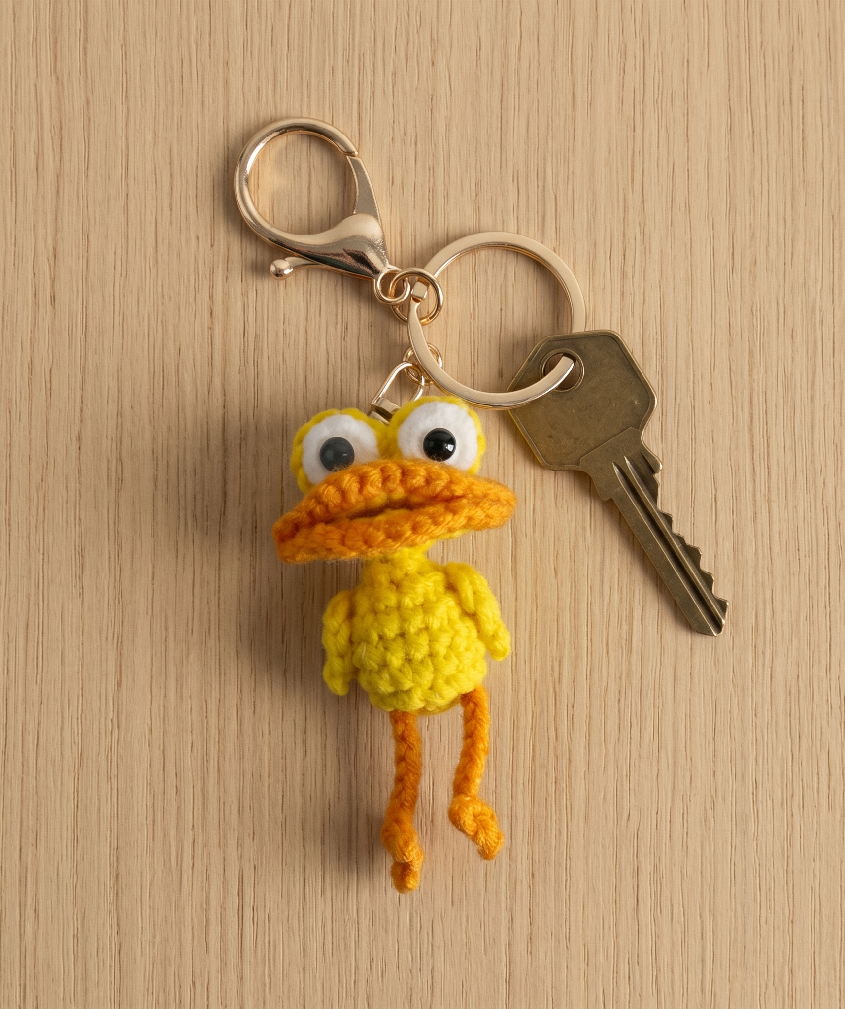 Crochet Derpy Duck Keyring