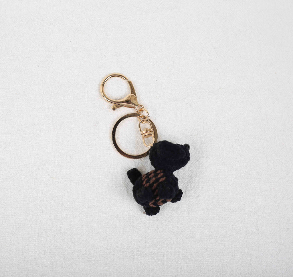 Handmade puppy crochet keyring fourth colour option