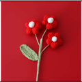 Handmade crochet hibiscus stem with wide open petals