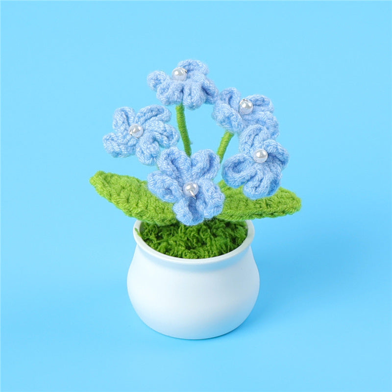 Crochet Hydrangea Plant Pot