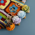 Handmade crochet ice cream keyring in soft yarn