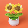 Crochet Multi-Head Sunflower Plant Pot