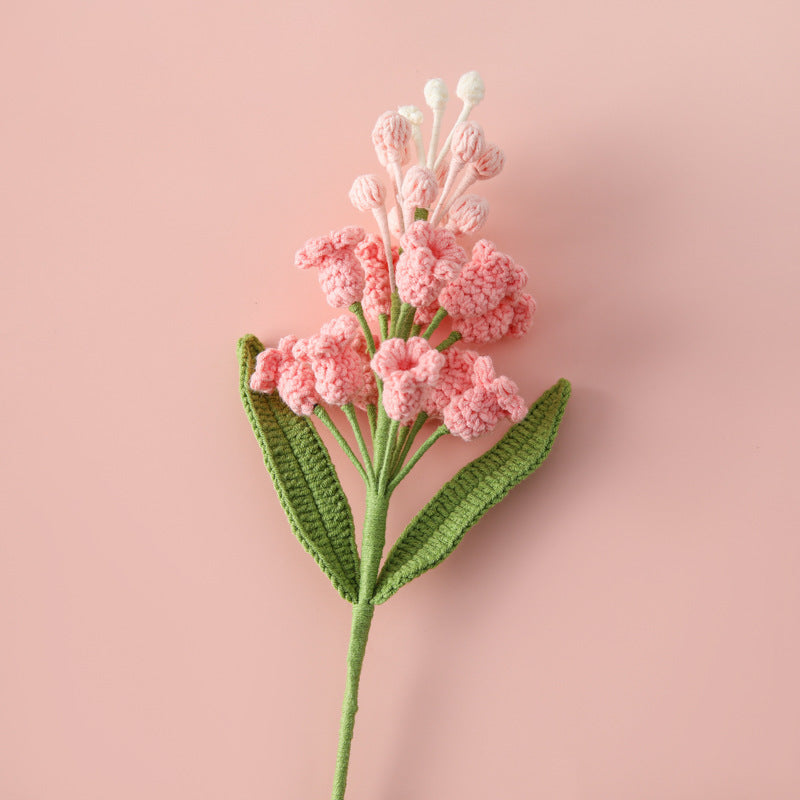 Handmade crochet hyacinth stem with tightly packed bloom