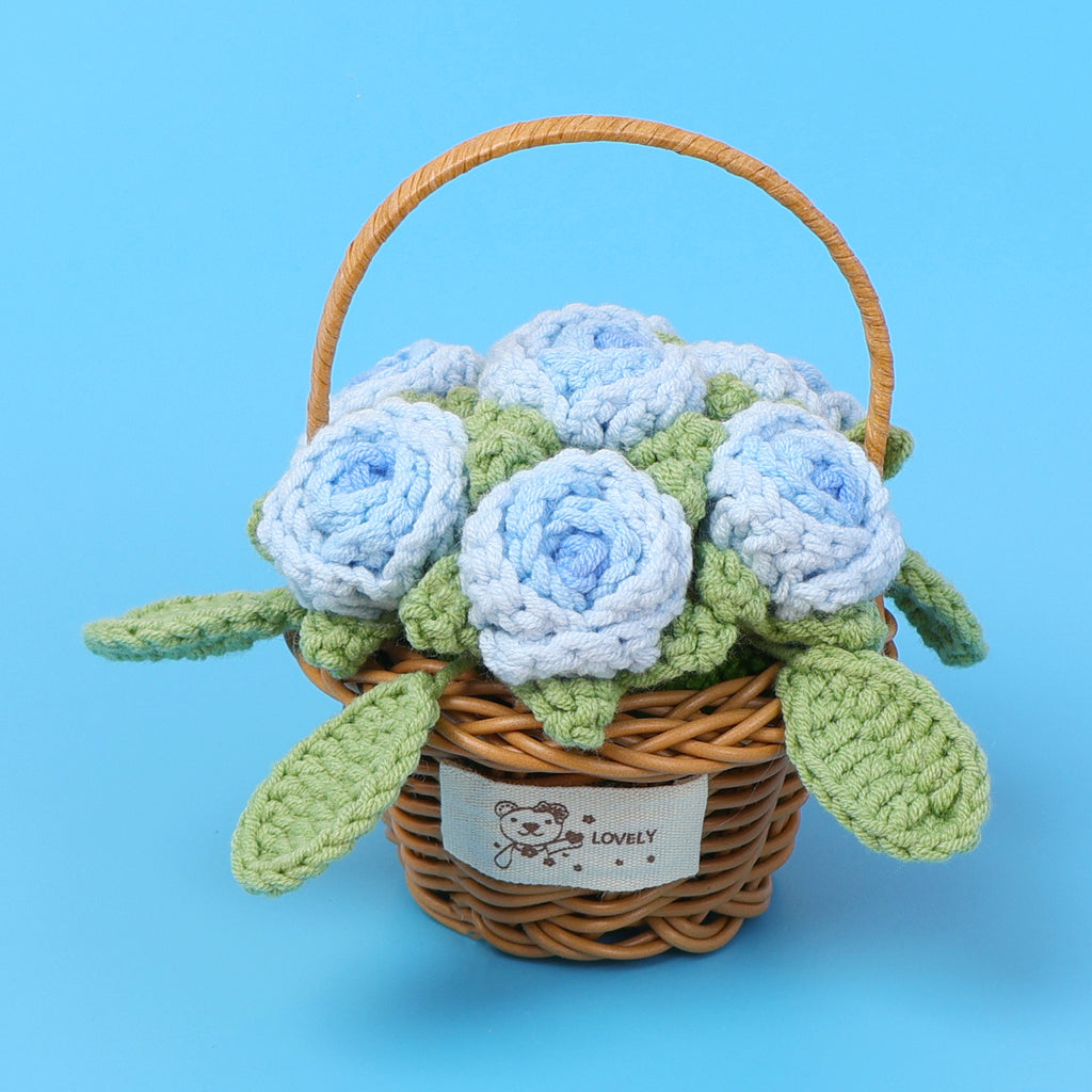 Crochet Flower Basket (Large)