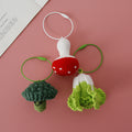 Handmade crochet vegetable keyring in soft yarn