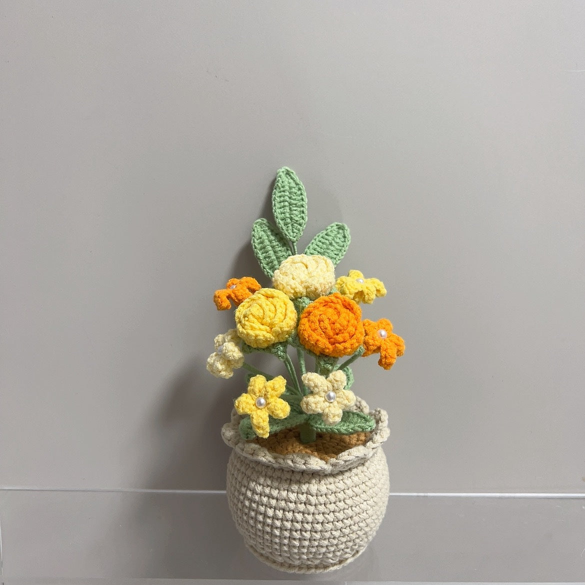 Crochet Rose Large Plant Pot