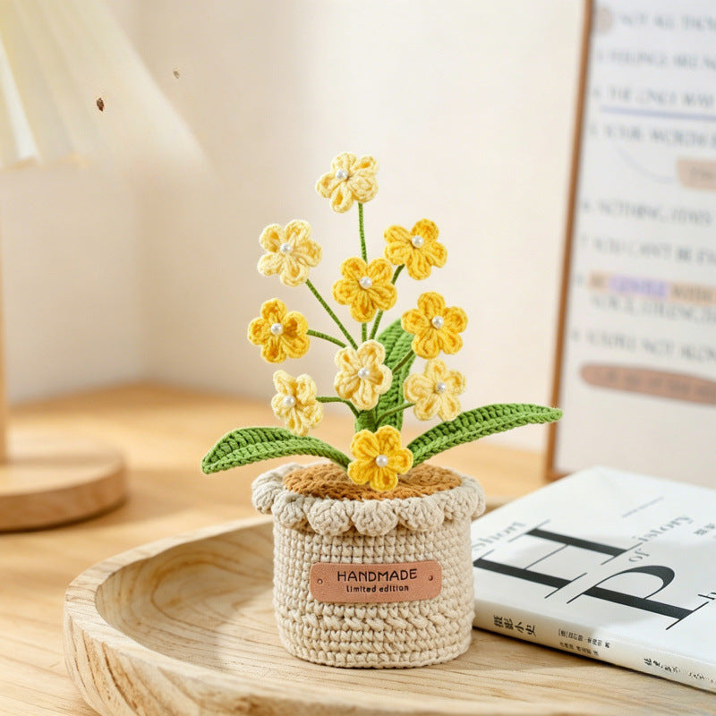 Crochet Forget-Me-Not Large Plant Pot