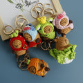 Handmade crochet capybara keyring in soft yarn