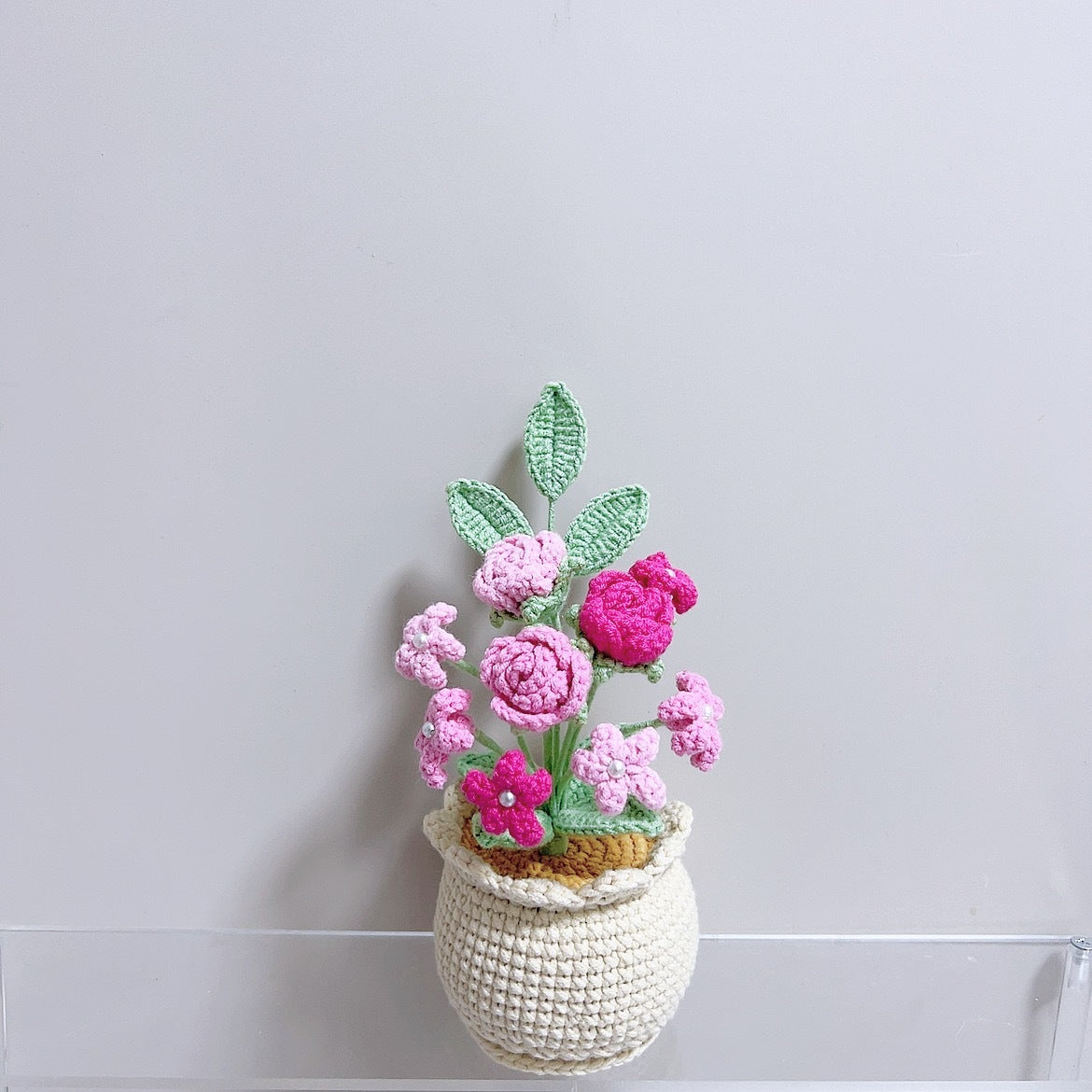 Crochet Rose Large Plant Pot