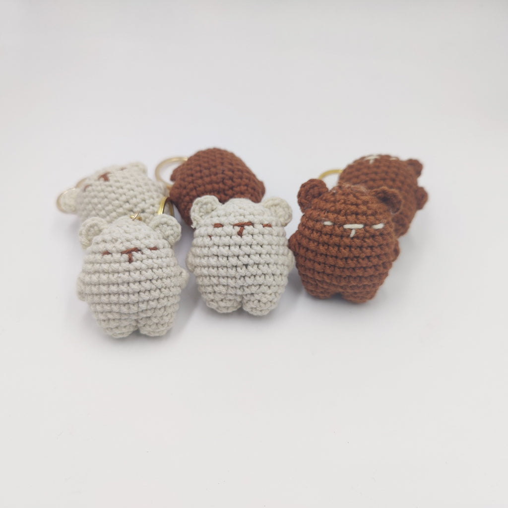 Bear cookie crochet keyring second colour option