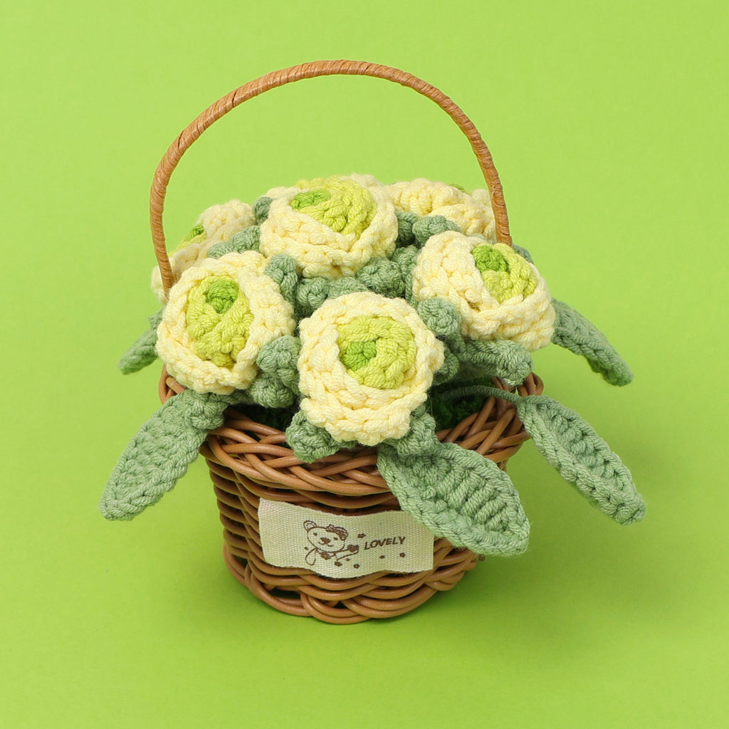 Crochet Flower Basket (Large)