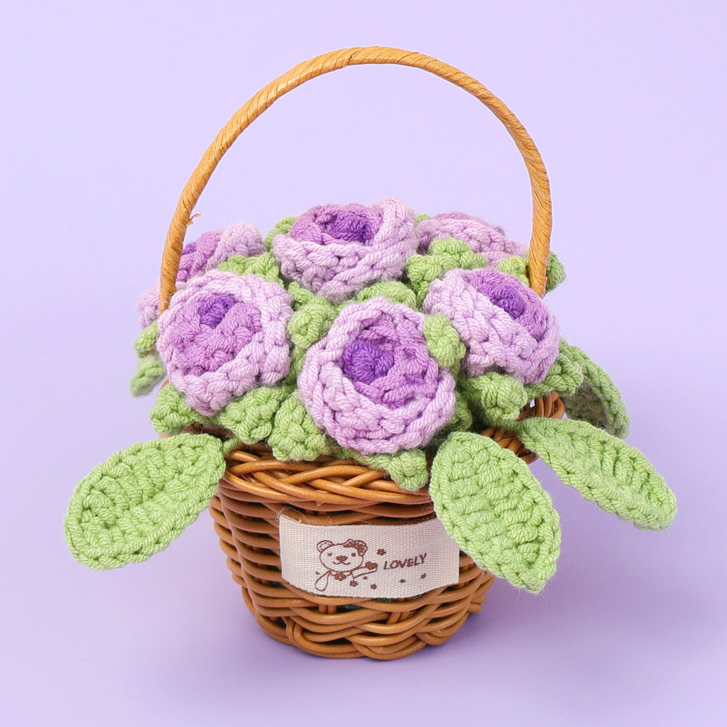 Crochet Flower Basket (Large)