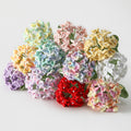 Handmade crochet hydrangea stem with full clustered bloom