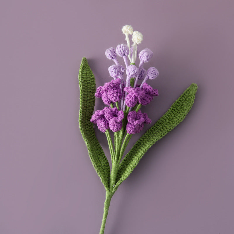 Crochet hyacinth stem showing floret density detail