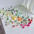 Handmade crochet clover stem in soft green yarn