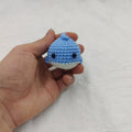 Handmade crochet whale keyring in soft yarn