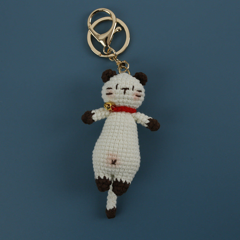 Crochet cat keyring suitable as bag charm