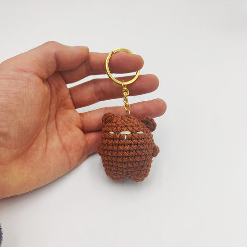Crochet bear cookie keyring colourway option