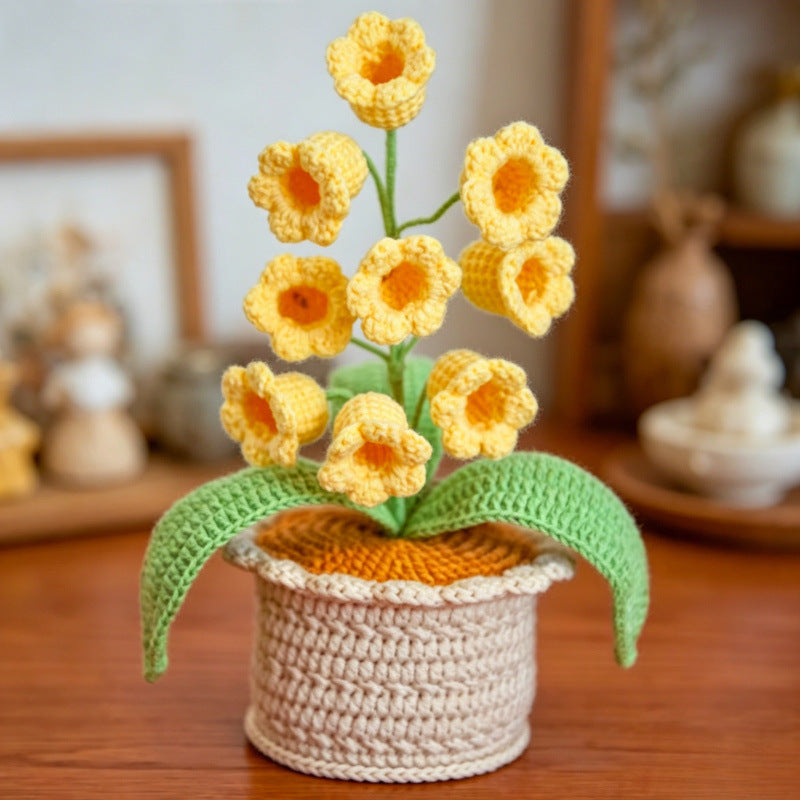 Crochet Lily of the Valley Large Flower Pot