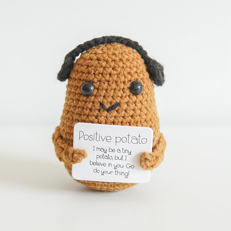 Crochet food plushie soft toys on plain background