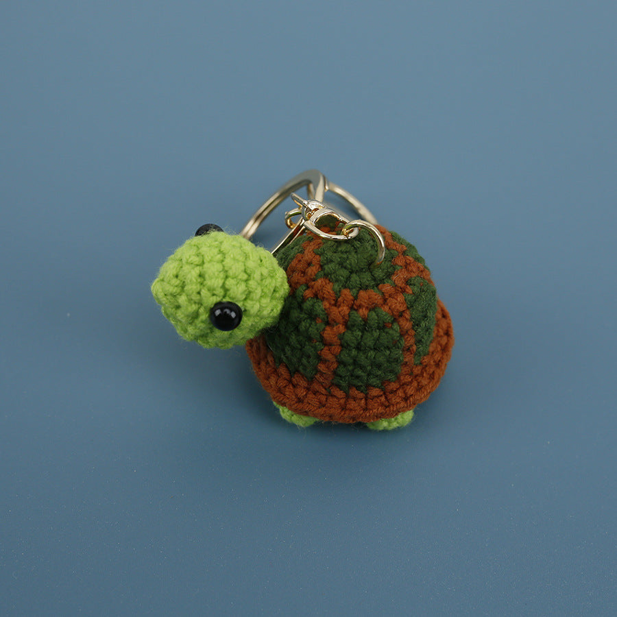 Crochet turtle keyring suitable as bag charm