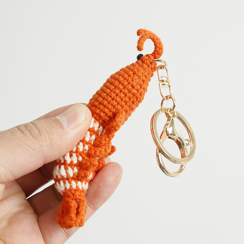 Crochet Shrimp Keyring