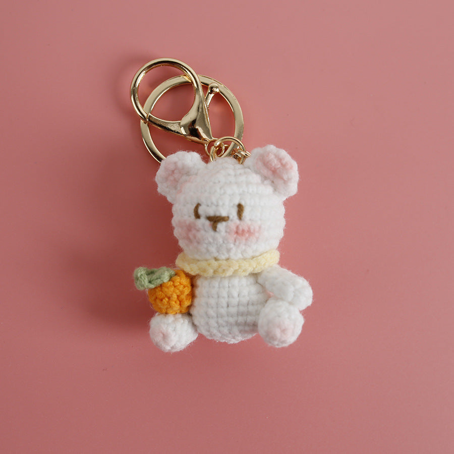 Crochet bear keyring colour options