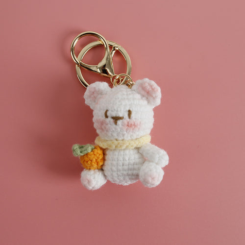 Crochet bear keyring colour options