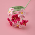 Handmade crochet forget-me-not stem with blue blooms