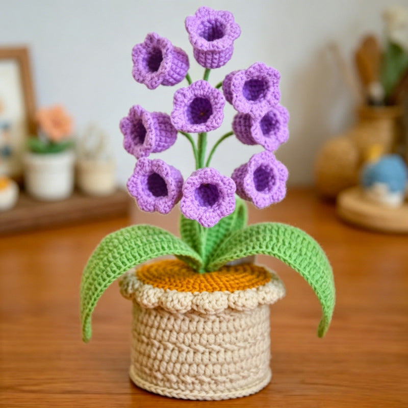Crochet Lily of the Valley Large Flower Pot
