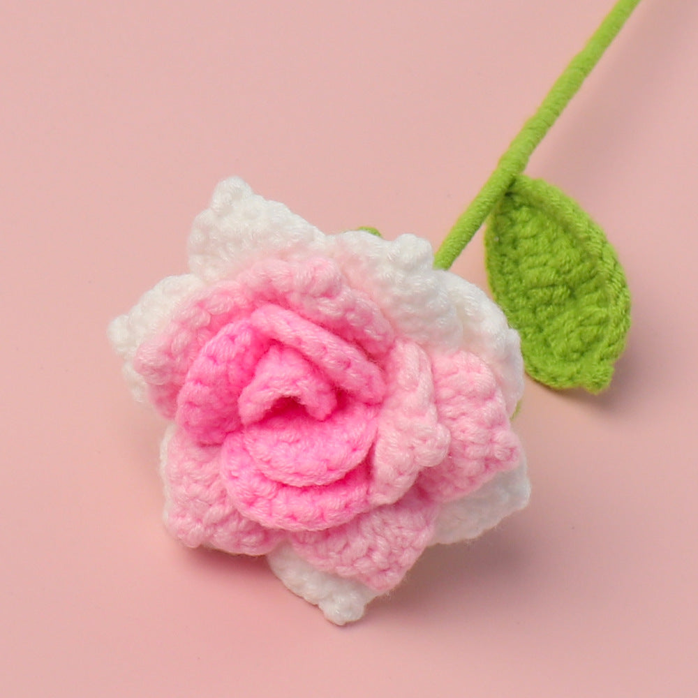 Handmade Thai rose flower stem on plain background