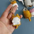 Handmade crochet kitten keyring in soft yarn