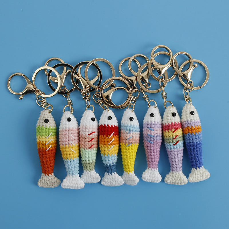 Crochet fish keyring suitable as bag charm