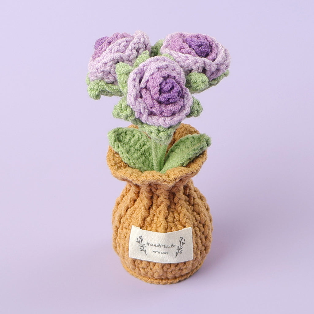 Crochet Rose Pot (Medium)