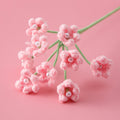Handmade crochet forget-me-not stem with pearl accent